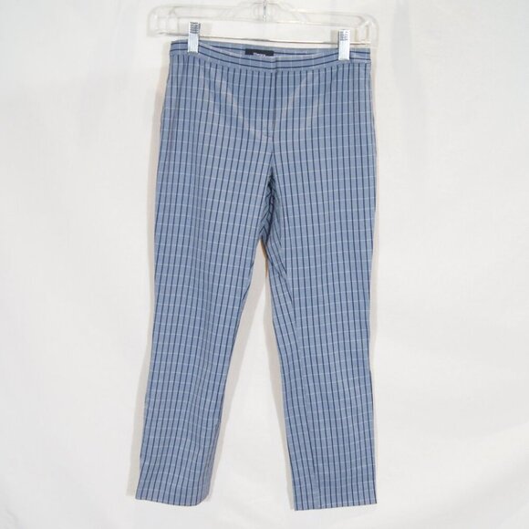 Theory Pants - Theory Blue Pinstripe Straight Leg Pants Professional Work Wear